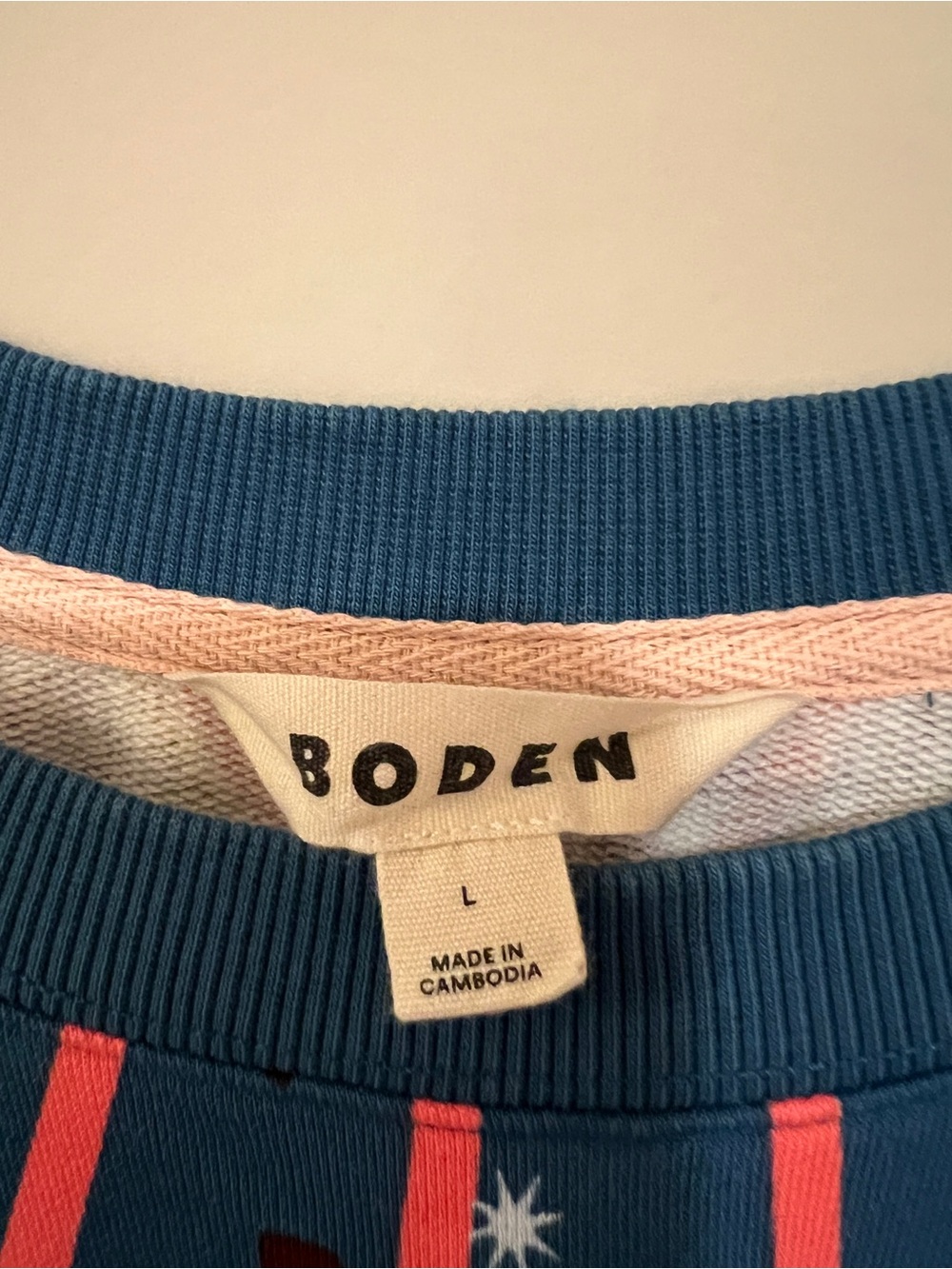 Boden Rosa printed crew sweatshirt, with Red and Pink starburst heart Print - Picture 3 of 3